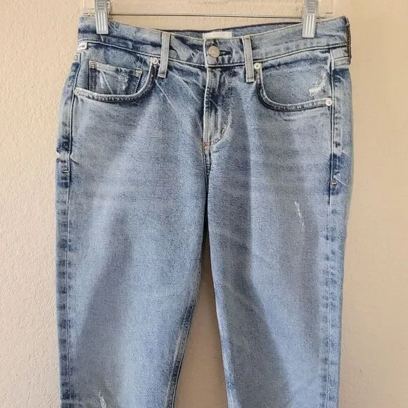 Citizens of Humanity Womens Jeans Size 25 Medium Wash Distressed Racer Mid Rise - Picture 2 of 9